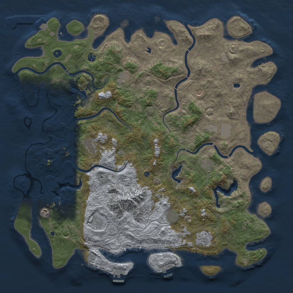Rust Map: Procedural Map, Size: 5500, Seed: 29834848, 17 Monuments
