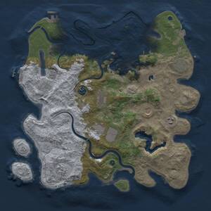 Thumbnail Rust Map: Procedural Map, Size: 4000, Seed: 1055, 15 Monuments