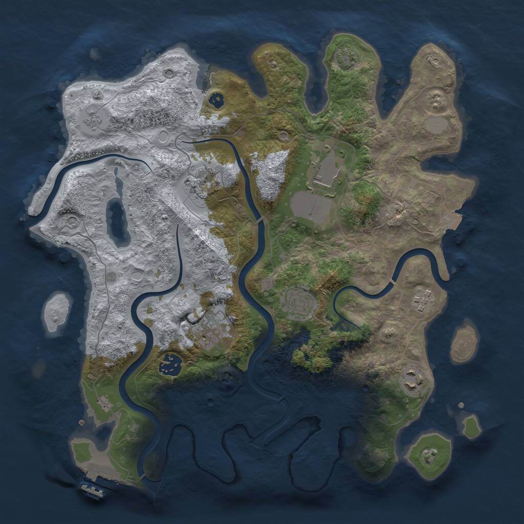 Rust Map: Procedural Map, Size: 3500, Seed: 1339, 12 Monuments