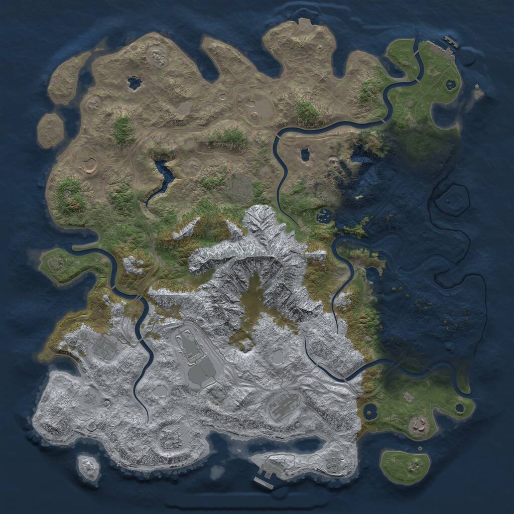 Rust Map: Procedural Map, Size: 5000, Seed: 6776887, 16 Monuments