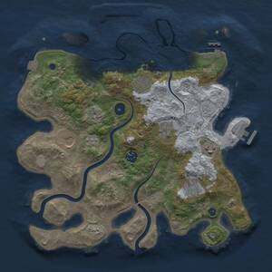 Thumbnail Rust Map: Procedural Map, Size: 3500, Seed: 808095917, 14 Monuments