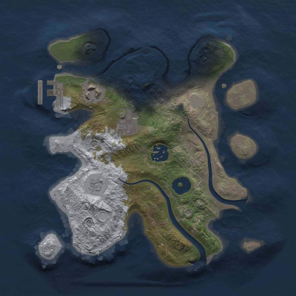 Rust Map: Procedural Map, Size: 2500, Seed: 1867678358, 8 Monuments