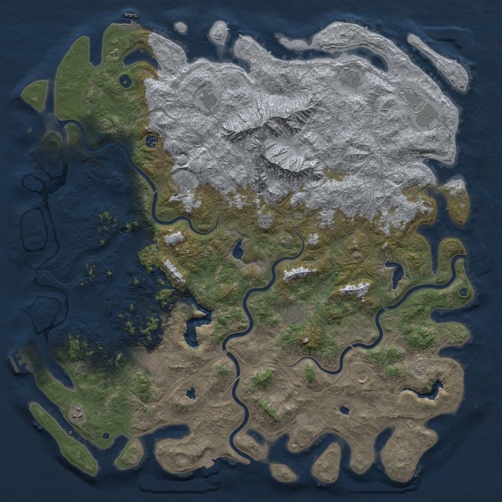 Rust Map: Procedural Map, Size: 6000, Seed: 1509338745, 17 Monuments