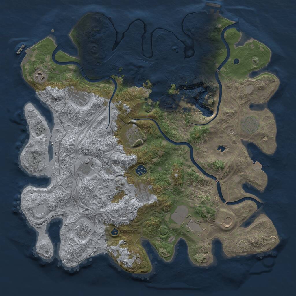 Rust Map: Procedural Map, Size: 4250, Seed: 567955373, 17 Monuments