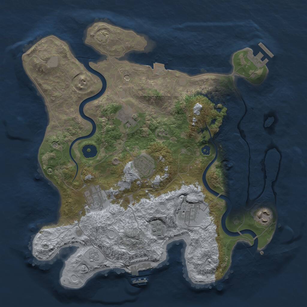 Rust Map: Procedural Map, Size: 3250, Seed: 457658406, 12 Monuments