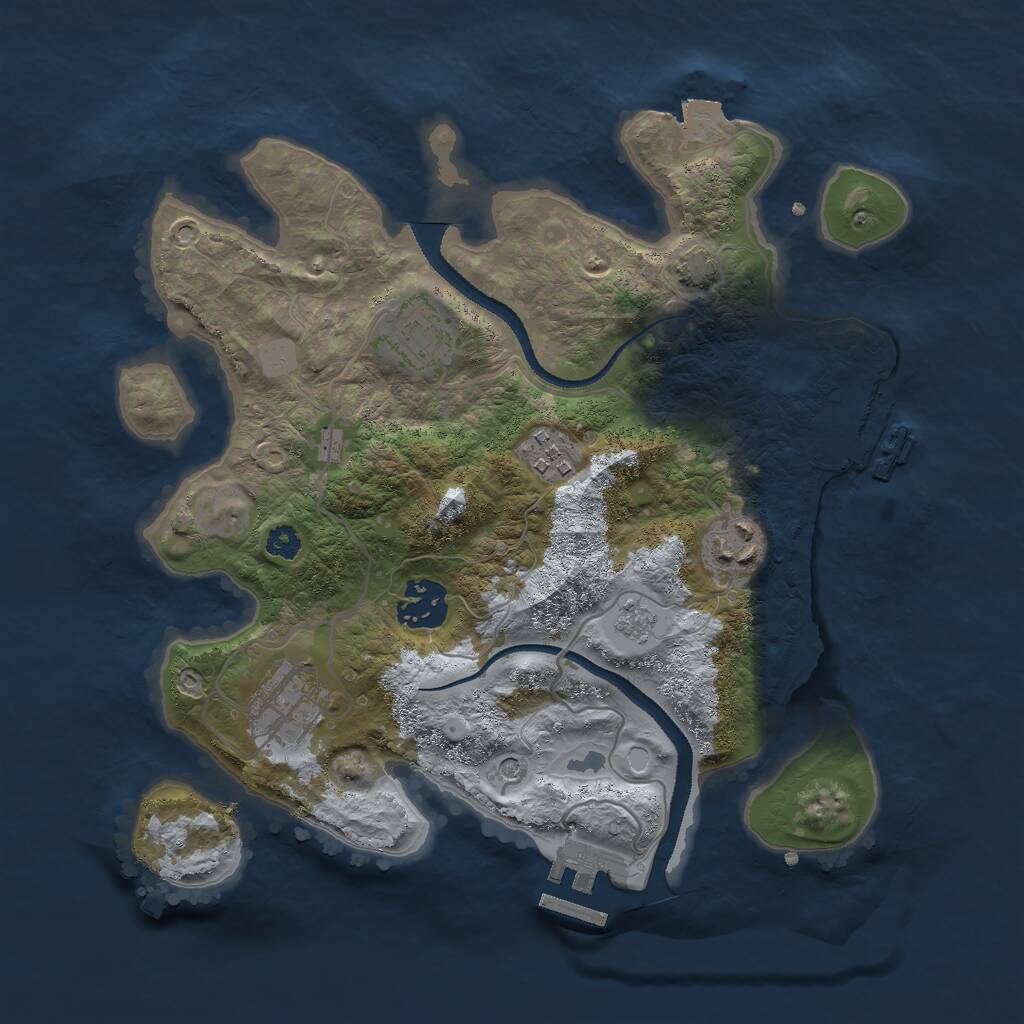 Rust Map: Procedural Map, Size: 3000, Seed: 65878, 11 Monuments