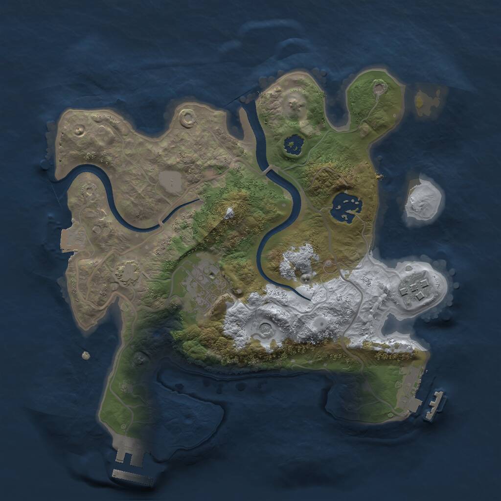 Rust Map: Procedural Map, Size: 2500, Seed: 187822673, 8 Monuments