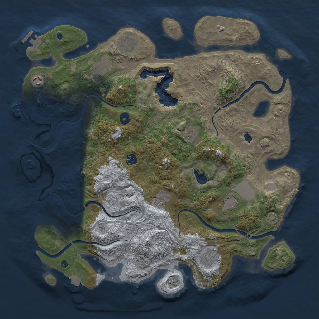 Rust Map: Procedural Map, Size: 4250, Seed: 1671418165, 15 Monuments