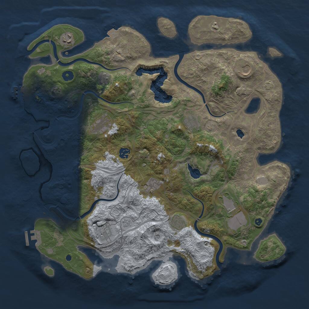 Rust Map: Procedural Map, Size: 4250, Seed: 1671418165, 16 Monuments