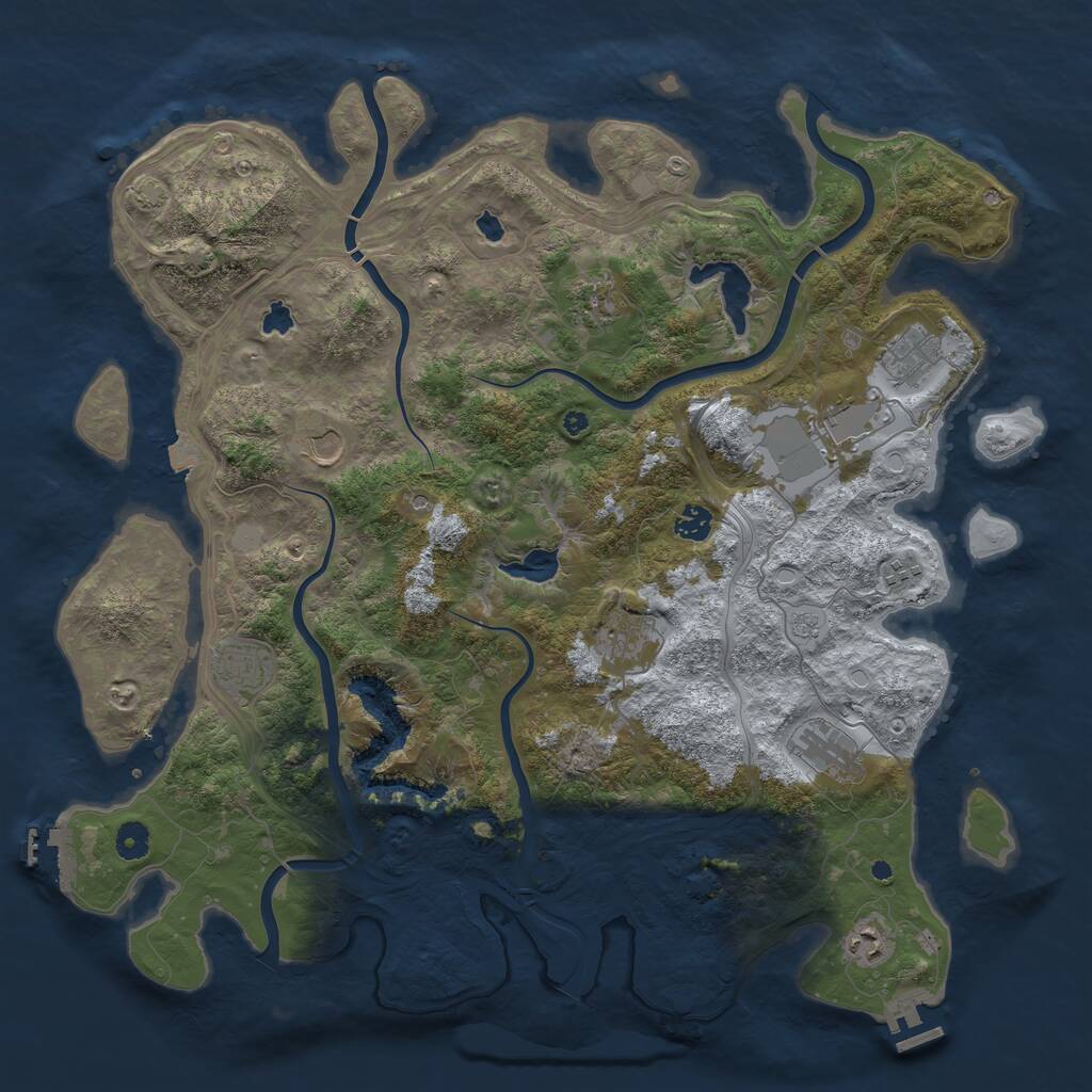Rust Map: Procedural Map, Size: 4500, Seed: 26052000, 16 Monuments