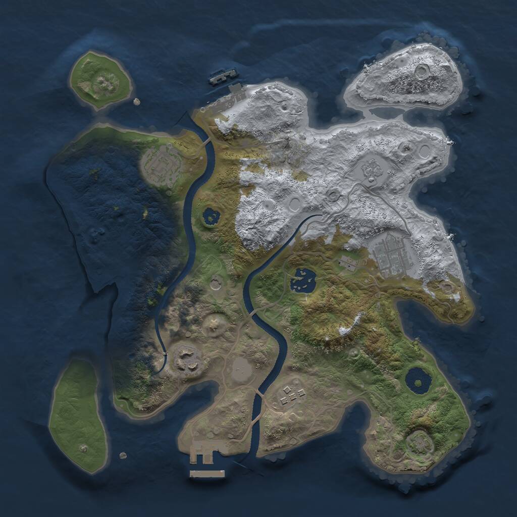 Rust Map: Procedural Map, Size: 3000, Seed: 1566448578, 11 Monuments