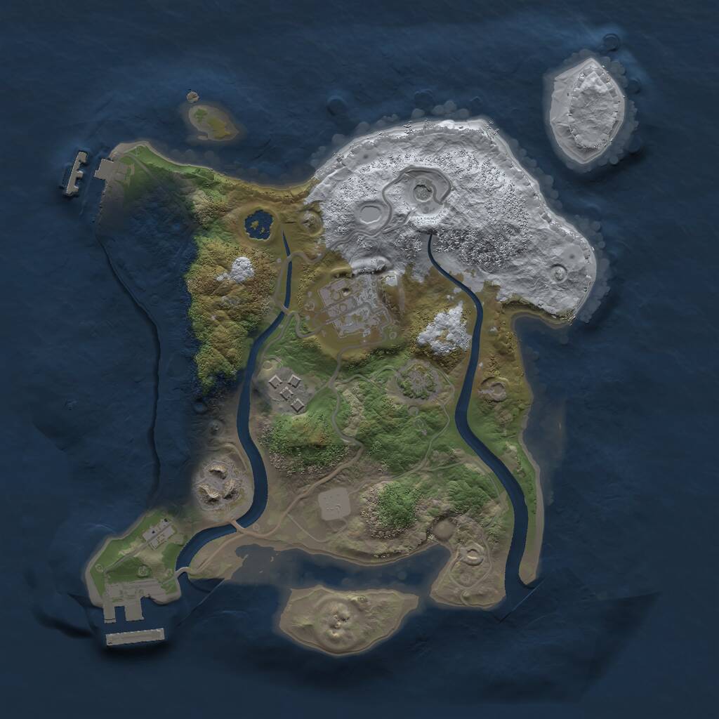 Rust Map: Procedural Map, Size: 2500, Seed: 48231, 8 Monuments