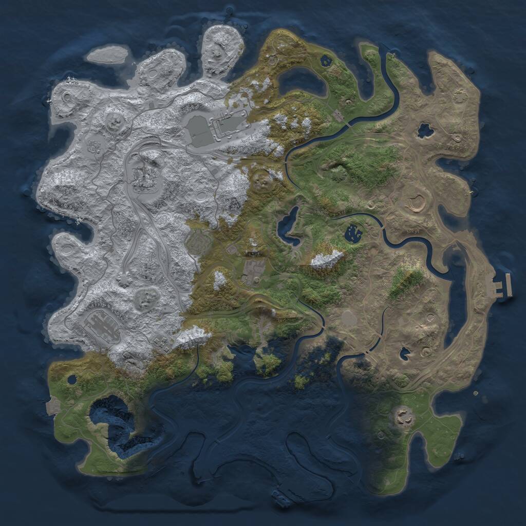 Rust Map: Procedural Map, Size: 4500, Seed: 660056888, 15 Monuments