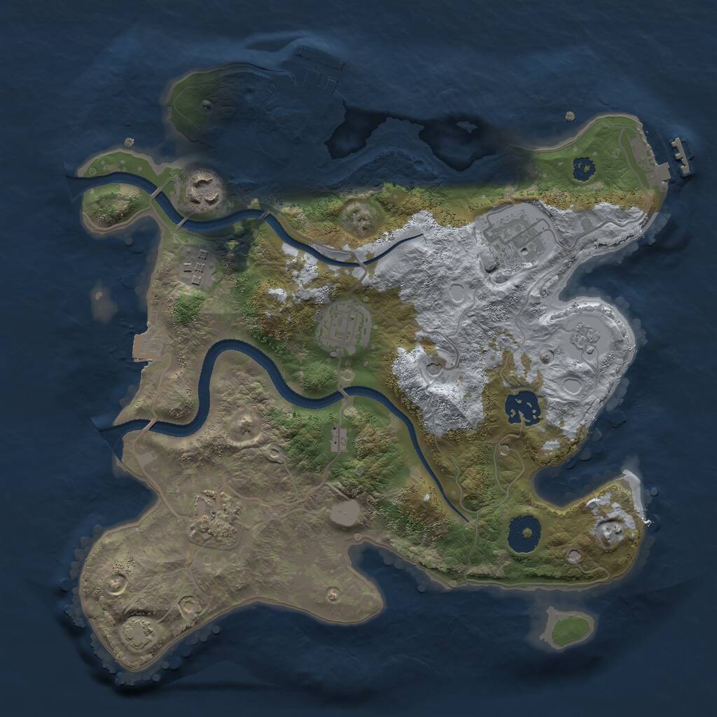 Rust Map: Procedural Map, Size: 3000, Seed: 457985634, 12 Monuments