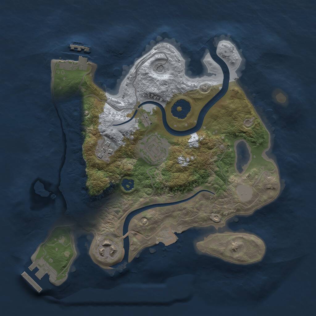 Rust Map: Procedural Map, Size: 2500, Seed: 606616687, 7 Monuments