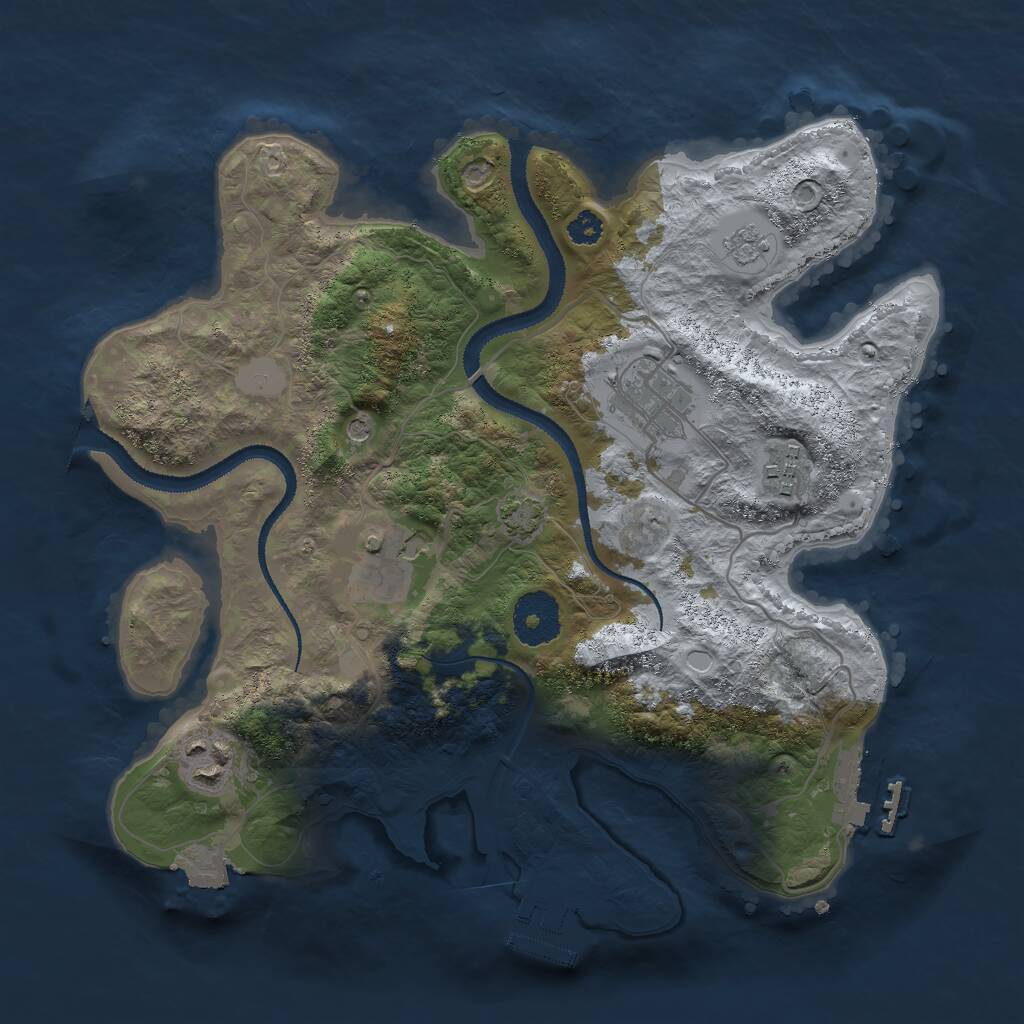 Rust Map: Procedural Map, Size: 3000, Seed: 94272, 10 Monuments