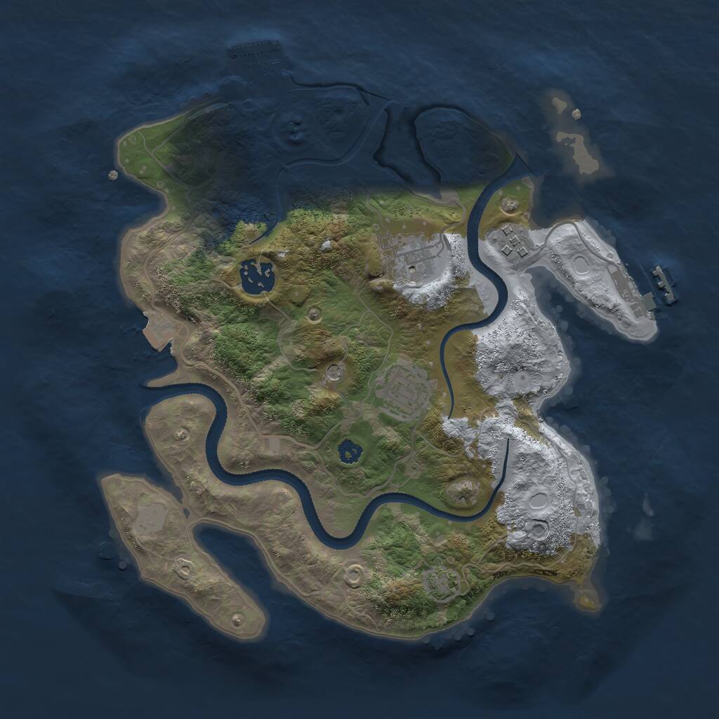 Rust Map: Procedural Map, Size: 3000, Seed: 1507638284, 9 Monuments