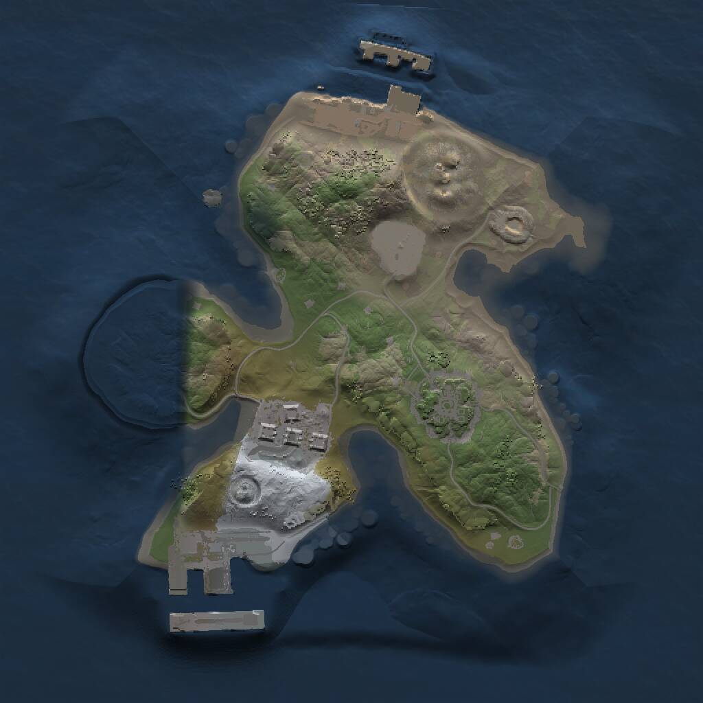 Rust Map: Procedural Map, Size: 1500, Seed: 840573149, 5 Monuments