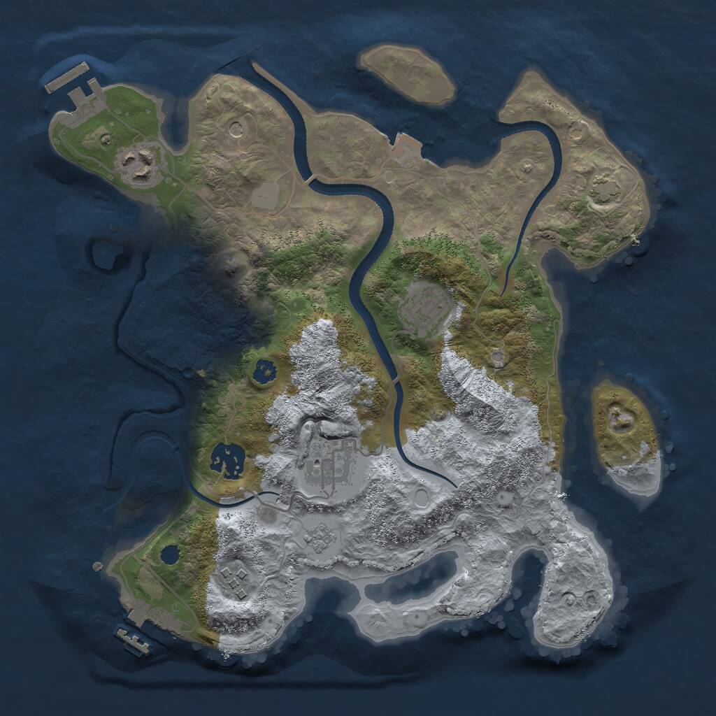 Rust Map: Procedural Map, Size: 3000, Seed: 240998863, 11 Monuments