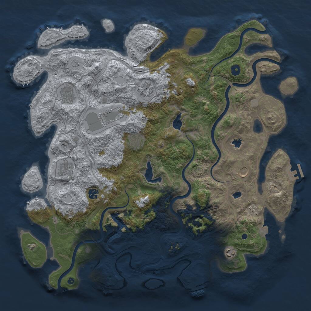 Rust Map: Procedural Map, Size: 4500, Seed: 675162676, 15 Monuments