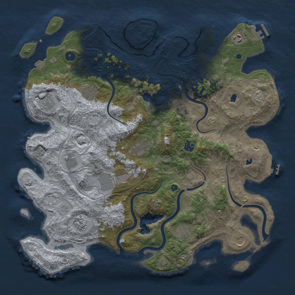Rust Map: Procedural Map, Size: 4500, Seed: 54873902, 17 Monuments