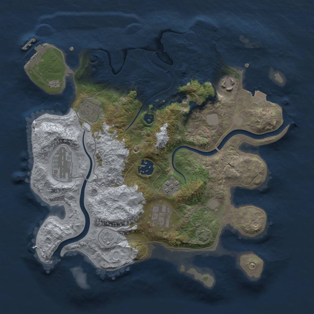 Rust Map: Procedural Map, Size: 3000, Seed: 2946013, 12 Monuments