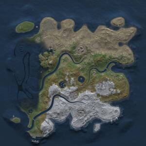 Thumbnail Rust Map: Procedural Map, Size: 3250, Seed: 485281686, 12 Monuments
