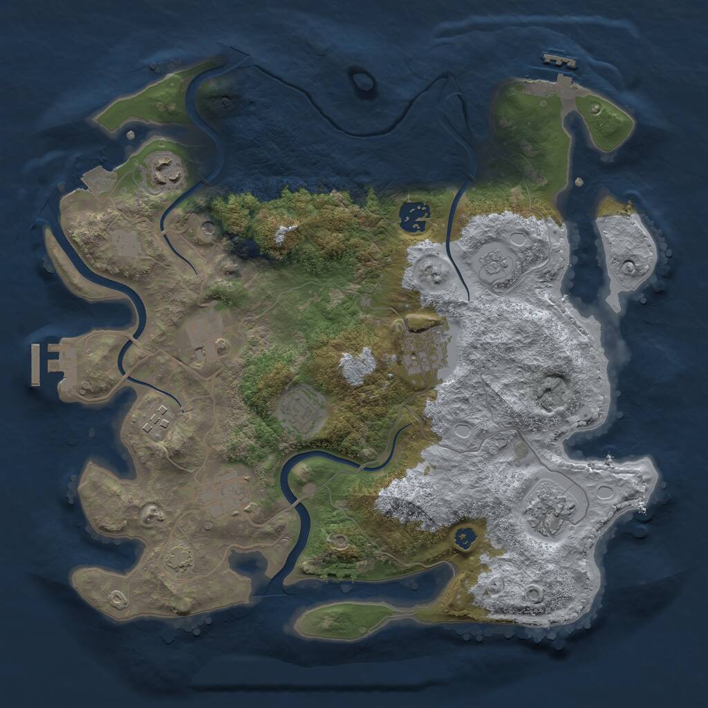 Rust Map: Procedural Map, Size: 3360, Seed: 1454501412, 14 Monuments