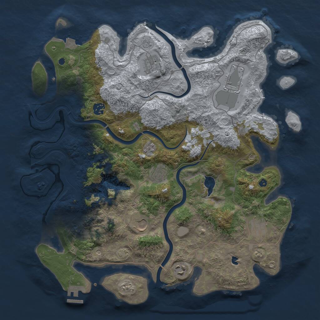 Rust Map: Procedural Map, Size: 4000, Seed: 589114544, 13 Monuments
