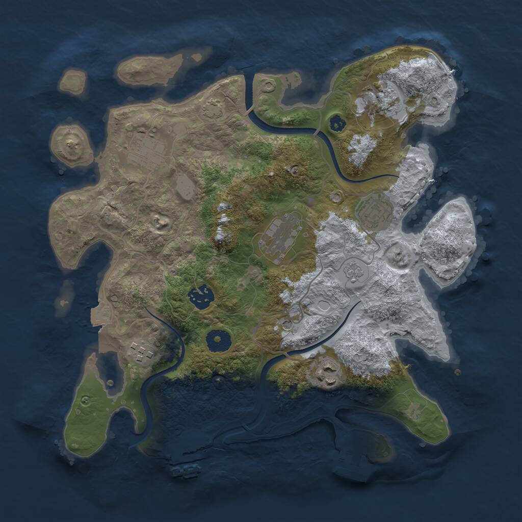 Rust Map: Procedural Map, Size: 3249, Seed: 481754, 13 Monuments