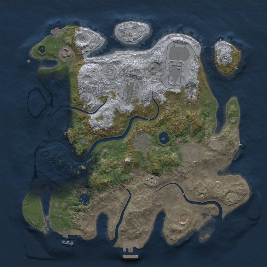 Rust Map: Procedural Map, Size: 3600, Seed: 481811, 15 Monuments