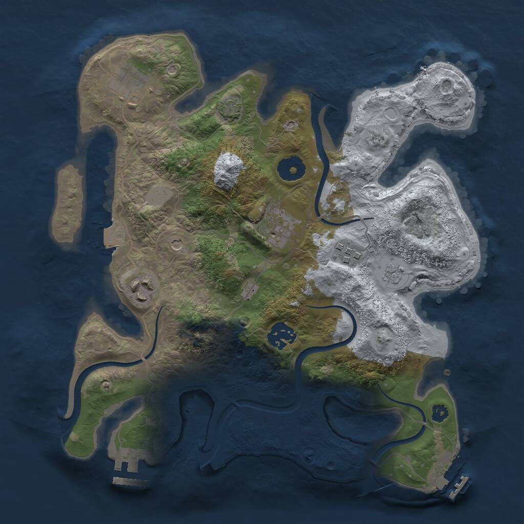 Rust Map: Procedural Map, Size: 3000, Seed: 72025, 11 Monuments