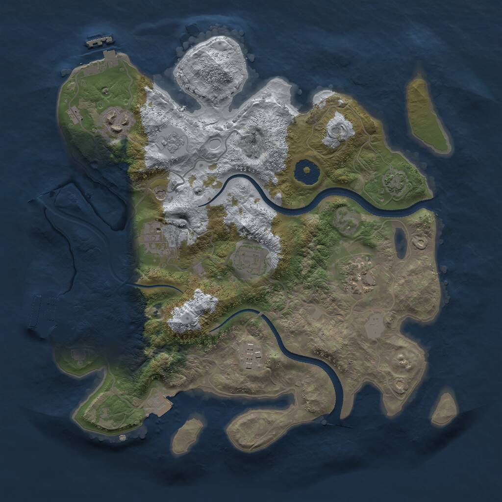 Rust Map: Procedural Map, Size: 3000, Seed: 3589514, 11 Monuments