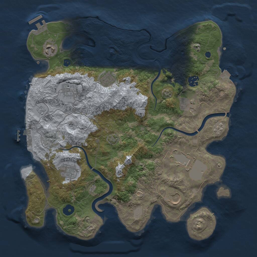Rust Map: Procedural Map, Size: 3500, Seed: 1088692032, 15 Monuments