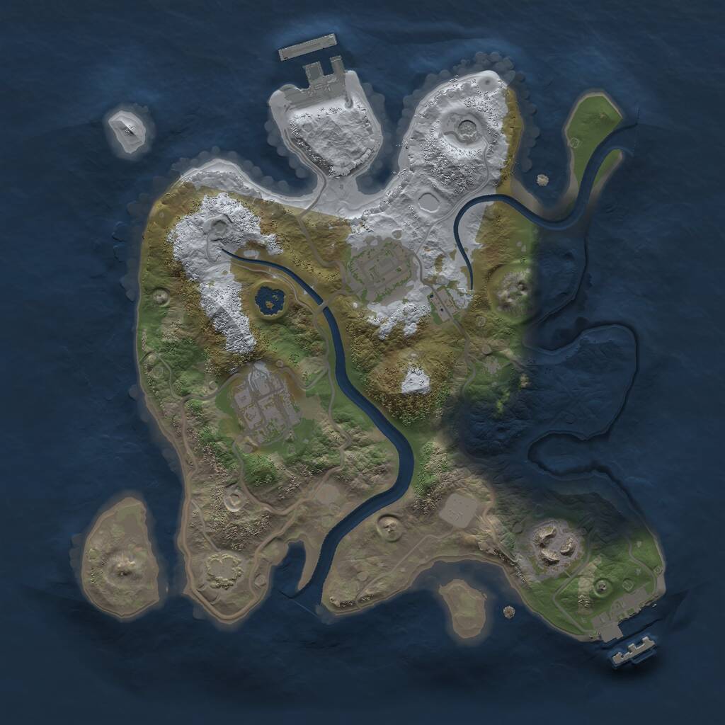 Rust Map: Procedural Map, Size: 2500, Seed: 1518822242, 8 Monuments