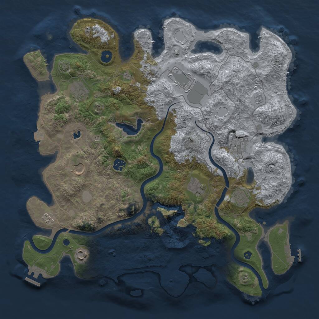 Rust Map: Procedural Map, Size: 4000, Seed: 2019185319, 16 Monuments