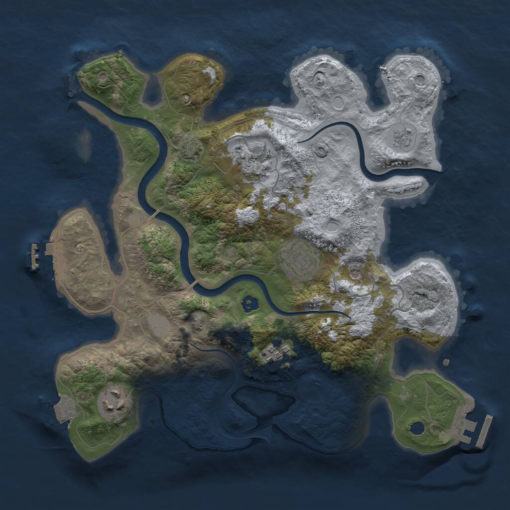 Rust Map: Procedural Map, Size: 3000, Seed: 26948, 10 Monuments