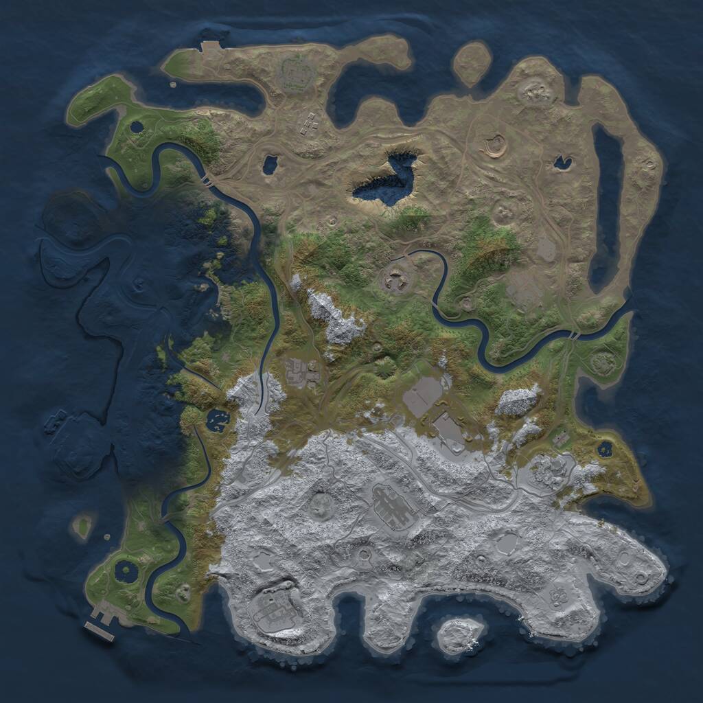 Rust Map: Procedural Map, Size: 4500, Seed: 100798, 17 Monuments