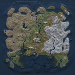 Thumbnail Rust Map: Procedural Map, Size: 4450, Seed: 24541, 17 Monuments