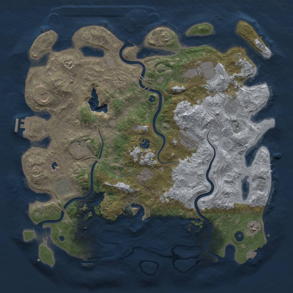 Rust Map: Procedural Map, Size: 4450, Seed: 24541, 17 Monuments