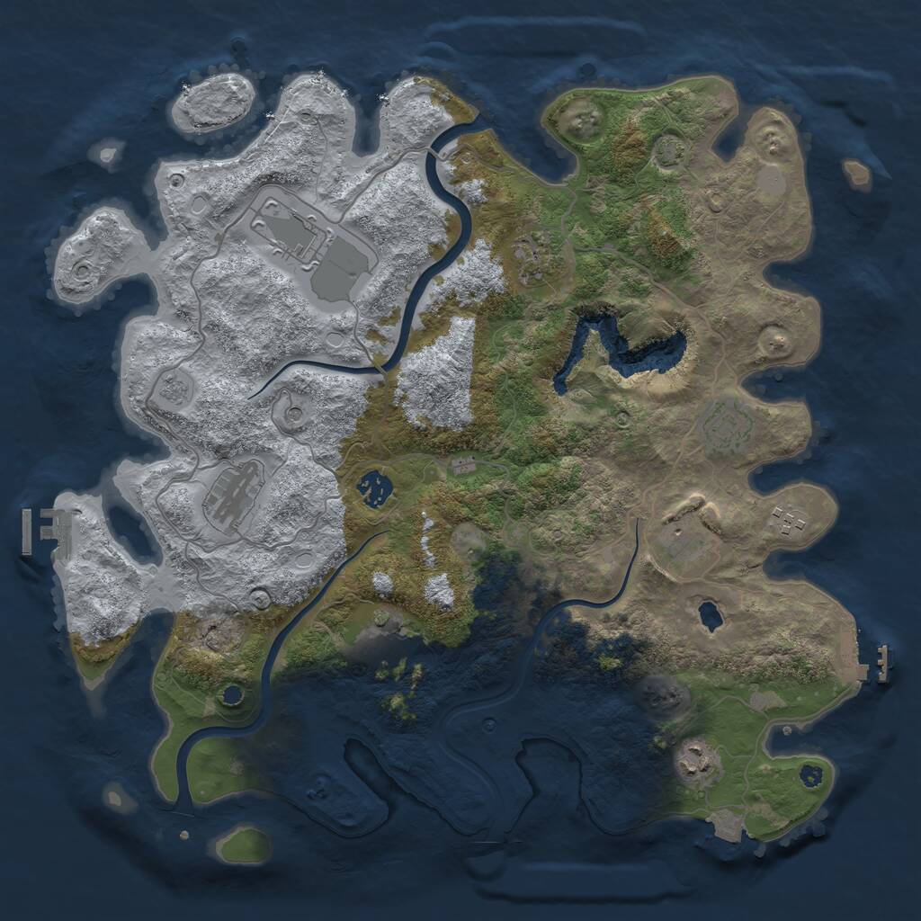 Rust Map: Procedural Map, Size: 4000, Seed: 2070292912, 15 Monuments