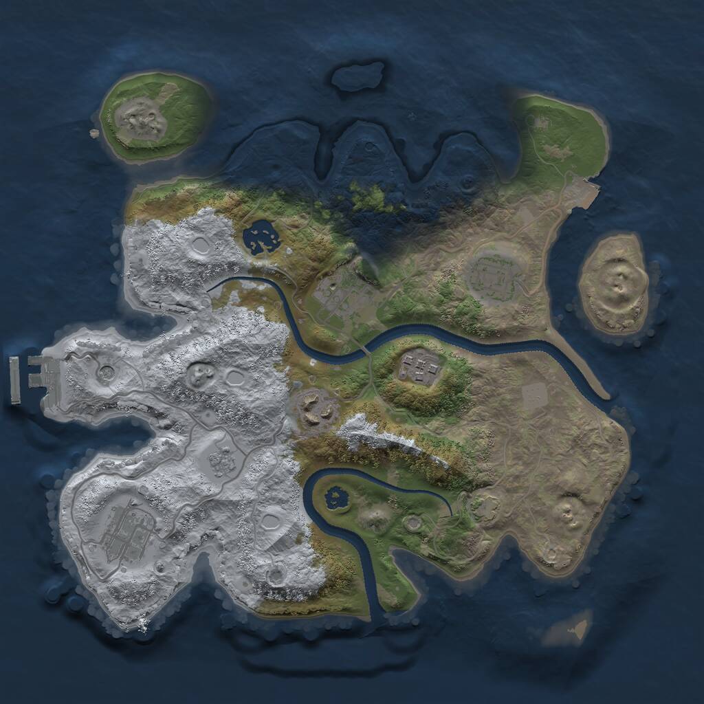 Rust Map: Procedural Map, Size: 3000, Seed: 9073, 11 Monuments