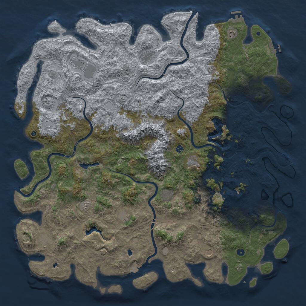 Rust Map: Procedural Map, Size: 6000, Seed: 648293, 17 Monuments