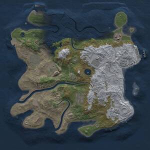 Thumbnail Rust Map: Procedural Map, Size: 3300, Seed: 1295837337, 13 Monuments