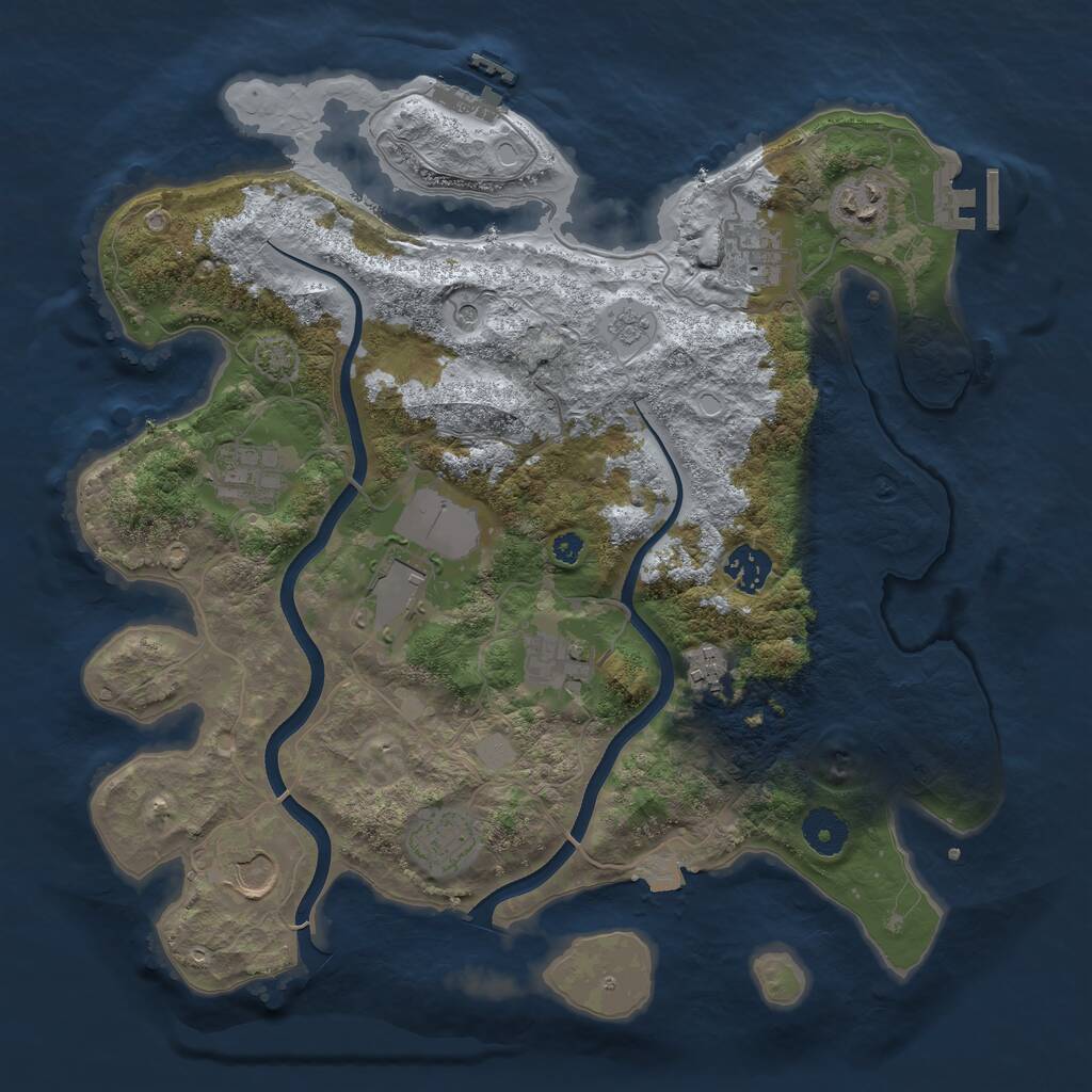 Rust Map: Procedural Map, Size: 3600, Seed: 1598846819, 15 Monuments