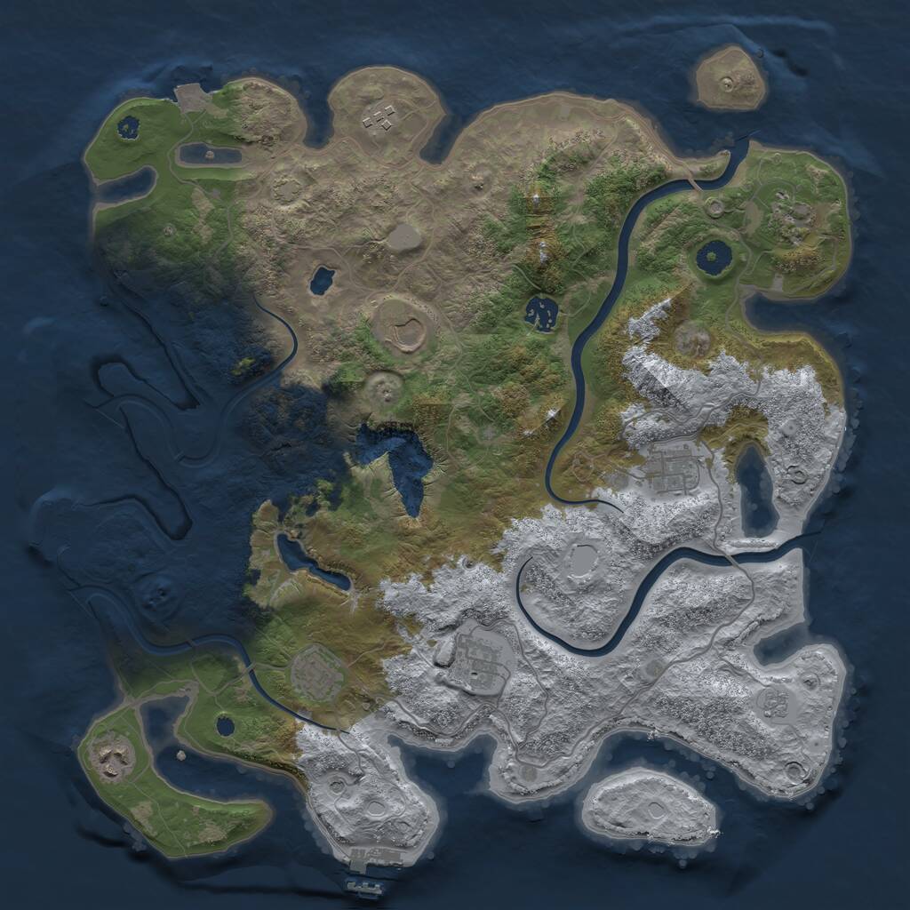 Rust Map: Procedural Map, Size: 4000, Seed: 461708054, 14 Monuments