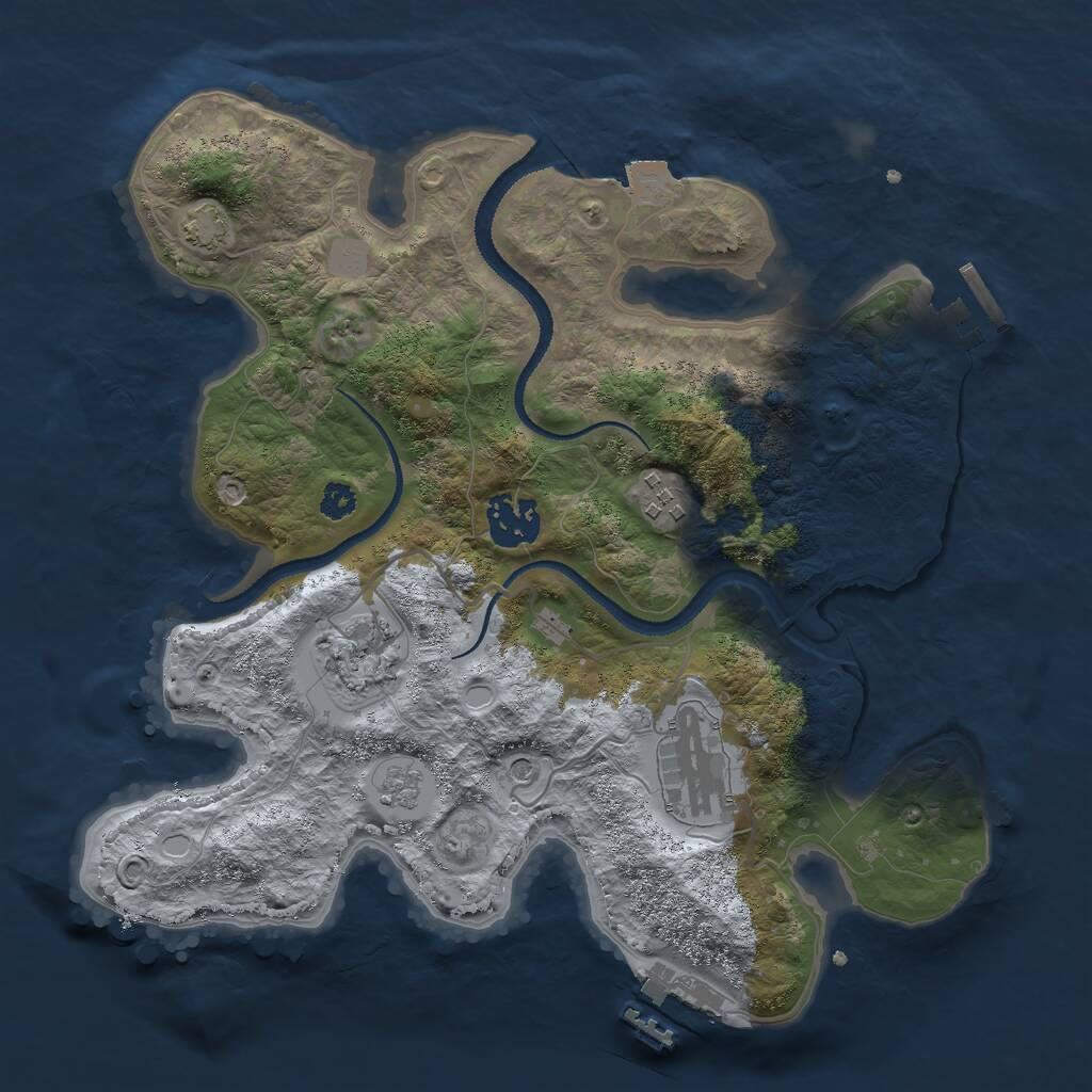 Rust Map: Procedural Map, Size: 3000, Seed: 12039, 10 Monuments