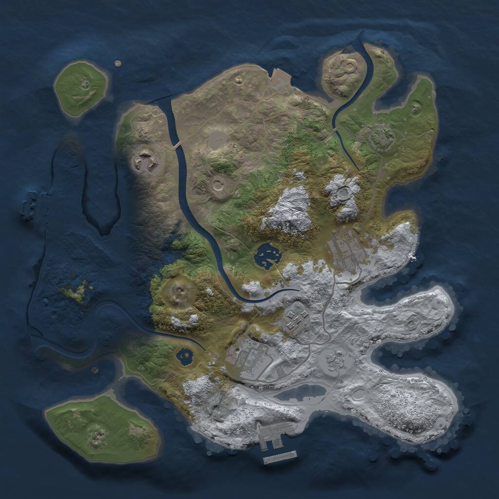 Rust Map: Procedural Map, Size: 3000, Seed: 10072, 11 Monuments