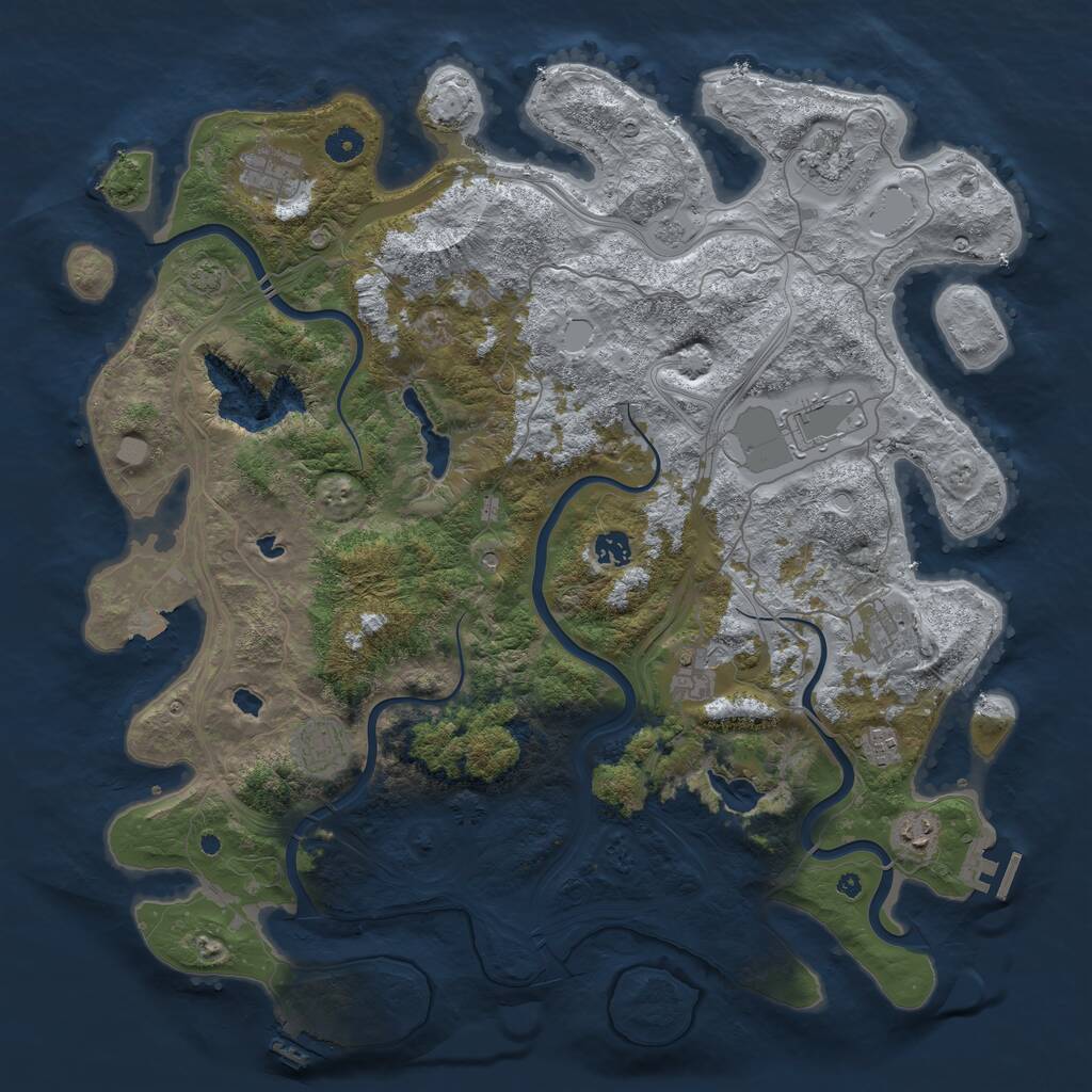 Rust Map: Procedural Map, Size: 4500, Seed: 345672344, 15 Monuments