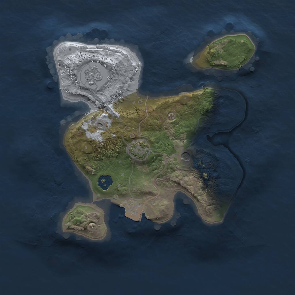 Rust Map: Procedural Map, Size: 2000, Seed: 1665698089, 4 Monuments